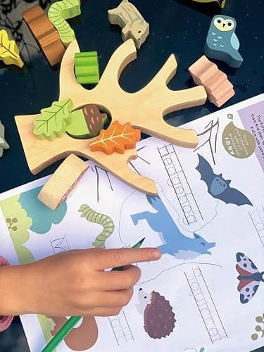 Tender Leaf Toys - Stacking Forest - Wooden Animal Balancing Game for Children and Toddlers - Manual Dexterity and Cognitive Development for Ages 18 Months+ thumbnail 8