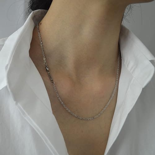 2MM Stainless Steel Necklace - Thin Cable Chain for Women & Men, Silver Chains for Pendant Addition or Alone - 16-30 Inch Available thumbnail 3