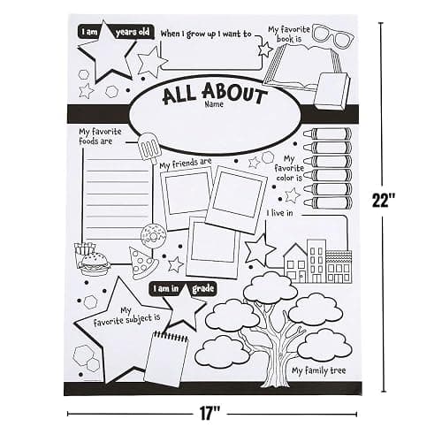 Fun Express All About Me Posters for Kids - 30 Color Your Own Star Posters - DIY School Classroom, Daycare, Preschool, Kindergarten Activities VBS 2026 thumbnail 2