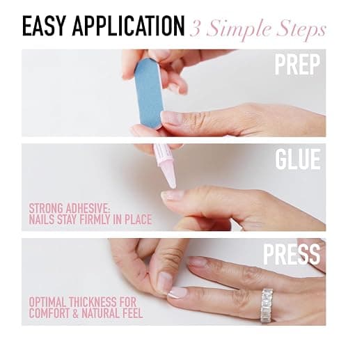 Glamnetic Press-On Nails & Brush-On Nail Glue | Ma Damn White French Tips, Short Almond Shape thumbnail 7