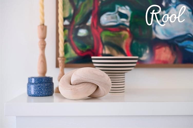 Rool Coffee Table Decor Book Shelf Decor Accents Home Decor Console Table Decorative Items Living Room Wood Knot Decor Chain Link Decorations Beige thumbnail 4