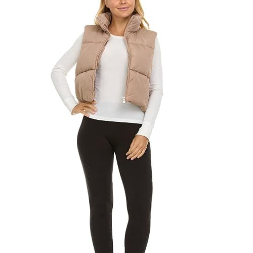 Steve Madden Cropped Puffer Vest for Women - Sleeveless Women’s Outerwear Vests thumbnail 4