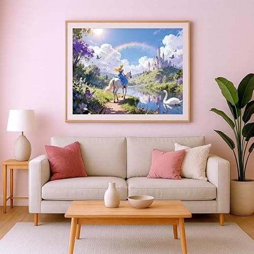 Windgift Puzzles for Adults 1000 Pieces - Fairy Tale Themed Colorful Jigsaw Puzzles, Fun Family Game, Challenging Brain Teaser, 28 x 20 in, Great Gift Idea & Home Decor (Princess and Castle) thumbnail 4