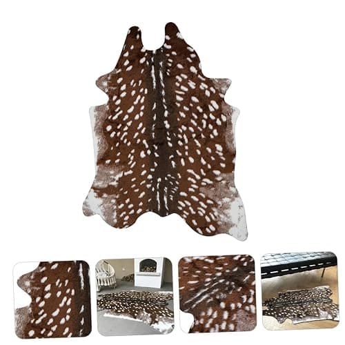 Artibetter Faux Deer Hide Rug: 110x90cm Plum Deer Area Rug – Non-slip Washable Animal Print Carpet for Bedroom, Living Room & Study thumbnail 4