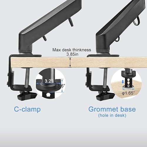 Suptek Monitor Mount Gas Spring Monitor Arm Desk Mount Fully Adjustable Fits 17 20 22 23 24 26 32 inch Monitors Weight Capacity up to 22 lbs thumbnail 4