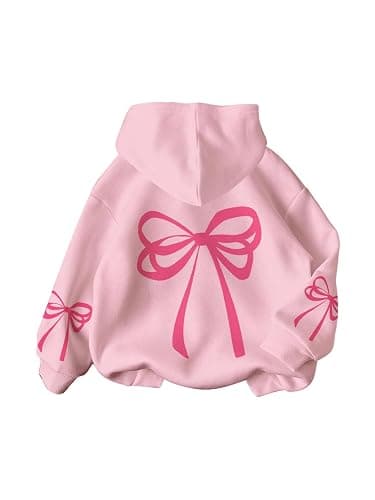 WDIRARA Girl's Cherry Graphic Hoodie Long Sleeve Hooded Sweatshirt Cute Pullovers Tops - Image 1