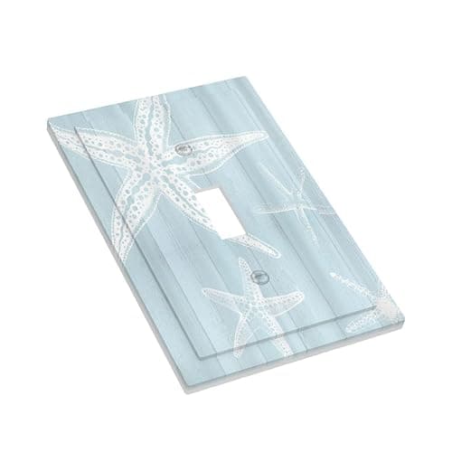 Wpshijia Rustic Beach Starfish Wooden Nautical Vintage Ocean 1 Gang Single Toggle Light Switch Covers Decorative Wall Plate Switchplate Electrical Faceplate for Farmhouse Bathroom Bedroom Decor thumbnail 4