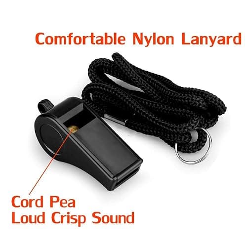 Hipat Whistle, 2 Packs Plastic Sports Whistles with Lanyard, Loud Crisp Sound Whistle Ideal for Coaches, Referees, and Officials thumbnail 3