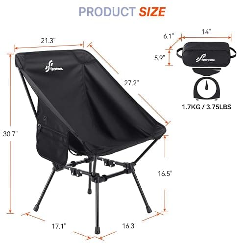 Sportneer Heated Chairs Outdoor Sports: Heated Camping Chair with USB Plug & 3 Heating Levels - Portable & Compact Heated Chair for Backpacking, Camping, Lawn, Picnic, Travel (Power Bank Not Included) thumbnail 3