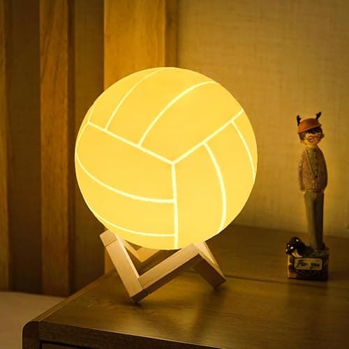 Olee Odee Volleyball Night Light, Volleyball Lamp Light for Kids Room with Remote Control 16 Colors Changing Sport Fan Room Decoration Gifts for Boys,Girls,Volleyball Lover (5.9 inches) | Remote Control, 16 Colors Changing, Kids Room Decoration, Sport Fan Gift Christmas Stocking Stuffer - Image 1