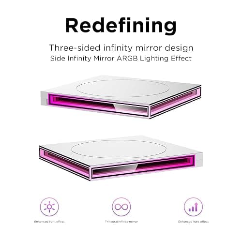 Jungle Leopard PC Case ARGB Square Figurine Shelf, Figure Stand, Infinity Mirror Design Floating PC Shelf for Figure - 120mm Fan Accessories-White thumbnail 2