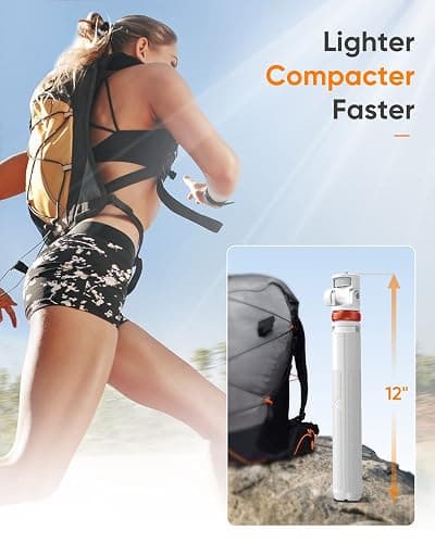 EUCOS 62" Tripod for iPhone, Sturdy Selfie Stick Tripod with Remote & Lightweight Phone Stand, Solidest Portable Cell Phone Tripod, Compatible iPhone Pro Max/Android [White] thumbnail 4