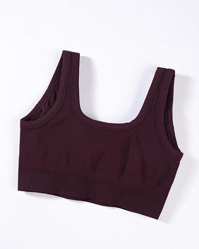 AUROLA Power Womens Square Back Basic Sports Bra - Square Neck Padded Low Impact Yoga Bra Workout Crop Top thumbnail 4
