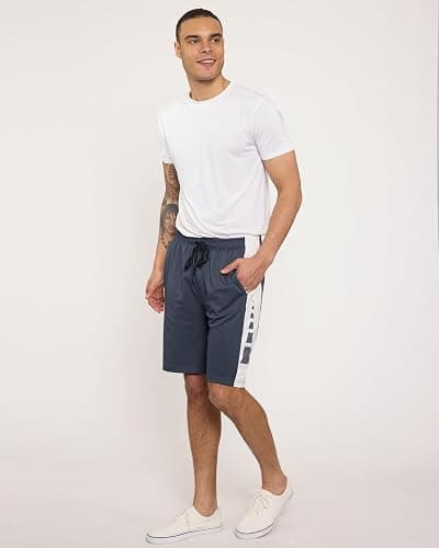 Real Essentials Men’s 5 Pack: 9" Dry-Fit Shorts – Athletic Gym, Workout, Basketball, Running, Casual Lounge Active Pockets thumbnail 5