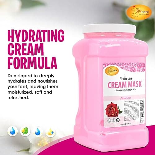 SPA REDI - Body and Foot Cream Mask, Sensual Rose, 128 Oz - Pedicure Massage for Tired Feet and Body, Hydrating, Fresh Skin - Infused with Hyaluronic Acid, Amino Acids, Panthenol, Comfrey Extract thumbnail 6