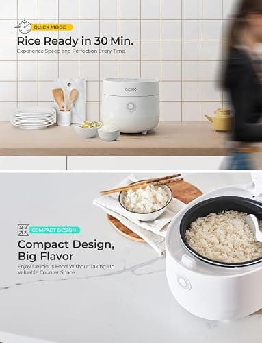 CUCKOO Micom Rice Cooker 3-Cup Uncooked / 6-Cup Cooked with Nonstick Inner Pot, Small Rice Maker with 8 Menu Options, Fuzzy Logic Technology, Auto Clean, Quick Rice Mode, White (CR-0375FW) thumbnail 7
