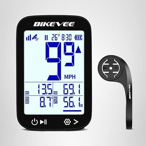 Bikevee GPS Bike Computer Wireless Cycling Computer with Auto Backlight, Bicycle Speedometer Odometer, Waterproof GPS Speed Tracker for Road Mountain Bikes thumbnail 10