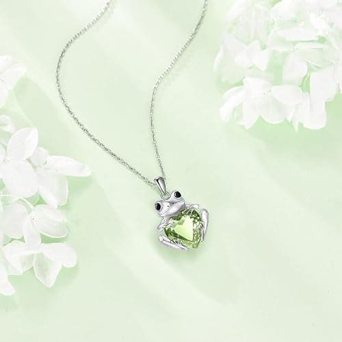 TOUPOP Christmas Gifts Frog Necklace S925 Sterling Silver Crystal Frog Gifts for Women Frogs Jewelry Birthday Gifts thumbnail 5
