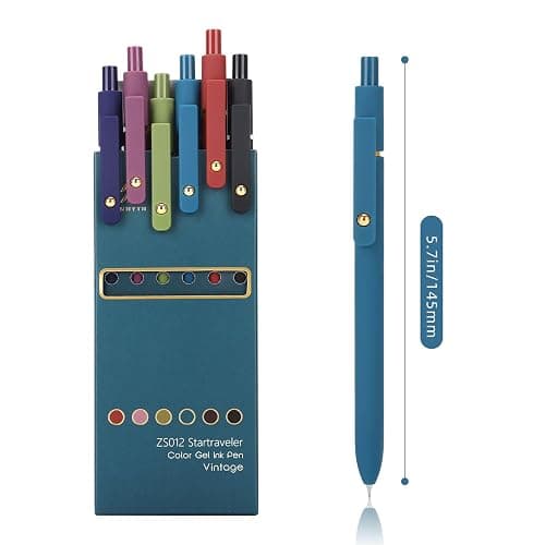 Ddaowanx Colorful Gel Pens, 0.5mm Fine Point Retractable,Multi Colored Pens for Journaling and Sketching,School Supplies,Stuffers for Teens, Gifts for Women (6Pcs-Vintage Colors) thumbnail 3