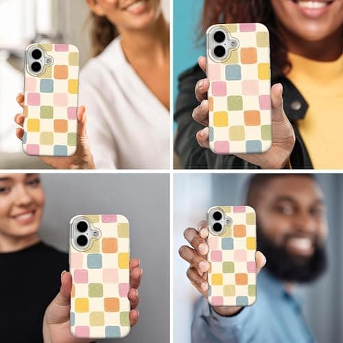 GEQCDBN Compatible with iPhone 17 Case, Trendy Cute Colorful Checkered Girly Soft Slim TPU Shockproof Aesthetic Protective Phone Case Cover for Women Girls 6.1" thumbnail 7
