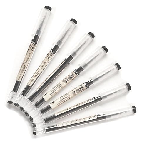 Gel ink Pen 0.35mm Black Liquid Ink Rollerball Gel Pens Quick Drying fine point Pens Ballpoint Japanese Pens Premium School Office student Exam Writing Stationery Supply 12 Pcs/Set (Black) thumbnail 8