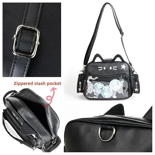 Cat Ita Bag Pin Display Kawaii Backpack for School PU Shoulder Crossbody Bag for Girls Y2k Purse with Insert thumbnail 7