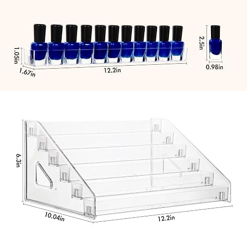 AusDaur Nagellack Aufbewahrung Organizer Regal 6-Tier Klar Farbständer Halter für Miniaturfarben Gel-Nagellack ätherischen Ölen und Sonnenbrille erfüllt Künstler und Schönheitsbedürfnisse thumbnail 2