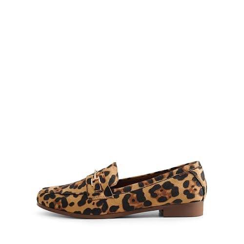 DREAM PAIRS Women's Loafers Penny Loafers Fashion Comfortable Flats Dressy Shoes - 7 - Leopard-suede thumbnail 3