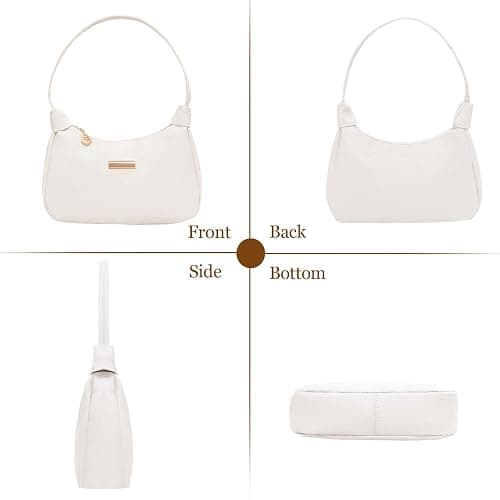 Women's Tote Bags Small Elegant Shoulder Purse Handbag Retro Fashion Bag Underarm Purse - White thumbnail 3