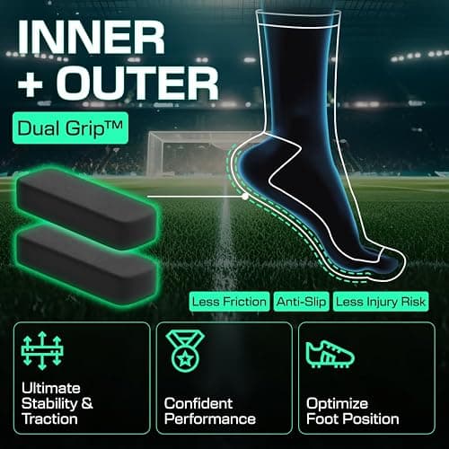 Lux Dual Grip Socks - Soccer Grip Socks for Men and Women. GripArray Performance & Comfort thumbnail 2