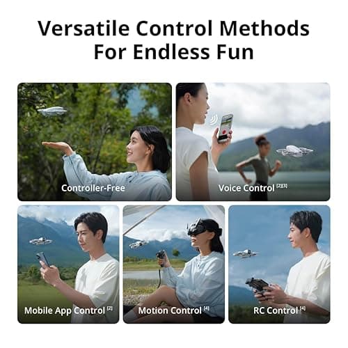 DJI Neo Drone with RC-N3 Remote Controller 4K UHD Camera for Adults, 135g Self Flying Drone That Follows You, Palm Takeoff, Subject Tracking, QuickShots, Stabilized Video, Built-in Propeller Guard thumbnail 9