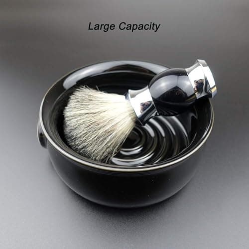 Bicrops Shaving Soap Bowl For Men, Easier to Lather Black thumbnail 5