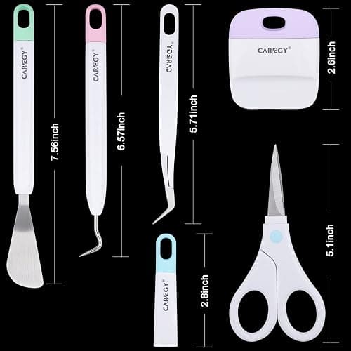 CAREGY Craft Vinyl Weeding Tools Set, Precision Craft Tools Kit, Weeding Kits for Cricut/Silhouette/Siser/Oracal 631/651/751 Vinyl thumbnail 3