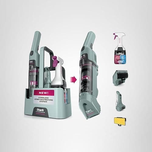 Shark StainForce Cordless Portable Spot, Stain, & Odor Remover System for Carpets, Area Rugs, Upholstery, Stairs, with Storage Caddy, Accessories, and Full-Size Cleaning Solution, HX101 (New) thumbnail 13