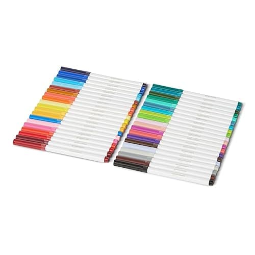 Amazon Basics Super Tip Washable Markers, 40 Vibrant Colors, Multicolored - Image 1