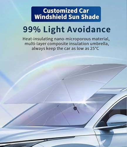 Custom-Fit for Subaru Windshield Sun Shade Umbrella, Car Sunshade Cover UV Block Car Front Window with 360°Rotation Bendable Handle, Designed for Subar-u Accessories (for Subaru Crosstrek) thumbnail 2