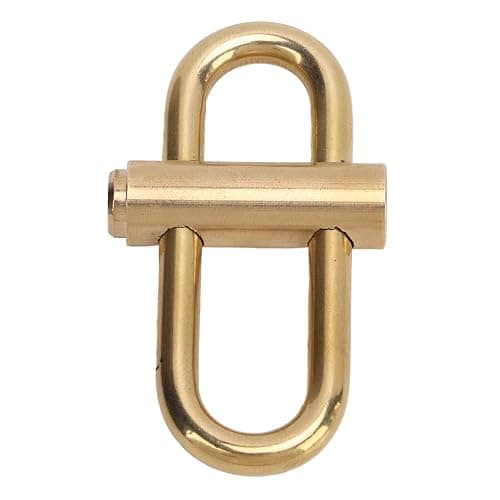SNOQ Brass Lock Clip Key Holder, Slide Locking Carabiner Oval Durable Wear Resistant Elegant for Hiking, SNOQrBOOiS6 thumbnail 4
