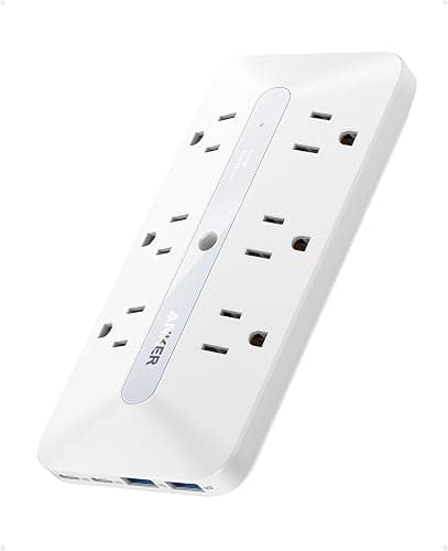 Anker Wall Charger, 300J Surge Protector, 10-in-1 Outlet Extender, 6 AC, 2 USB A, 2 USB C Ports, Wide-Spaced Outlets and 20W Fast Charging, Desk Charging Station, Home Office, Dorm, Room Essential - Image 1