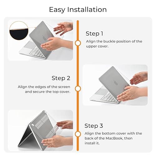EooCoo for MacBook Neo Case 13 inch 2026 Model A3404, Crystal Clear | Crack & Scratch Resistant, Sturdy, Hard Shell Case & Sleeve Bag & Type C & Keyboard Skin & Screen Film, Mac Neo Accessories thumbnail 7