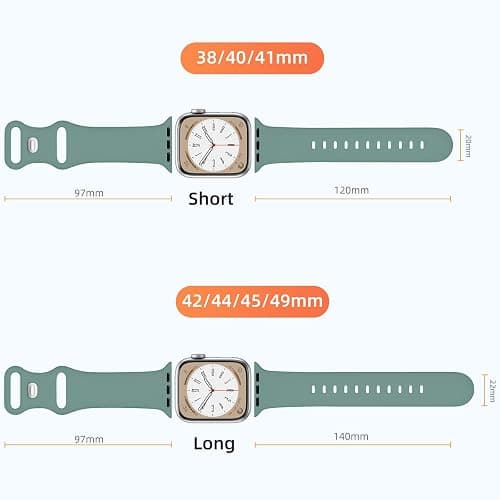 Maledan 6 Pack Bands Compatible for Apple Watch Band 38mm 40mm 41mm 42mm 44mm 45mm 46mm 49mm Women Men, Soft Silicone Sport Band Strap for iWatch Apple Watch Series 11 10 9 8 7 6 5 4 3 2 1 SE Ultra thumbnail 8