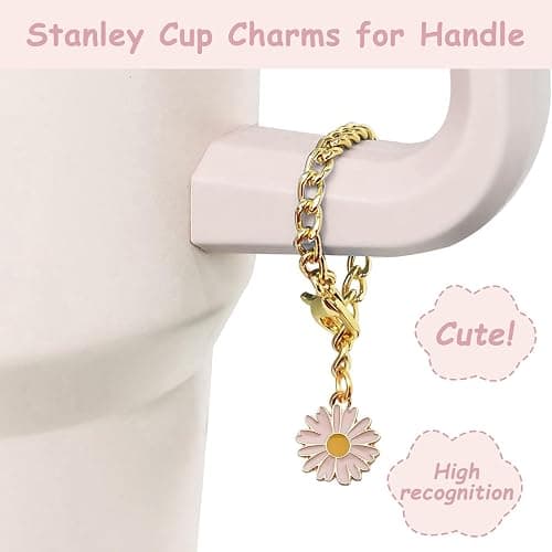 Stanley Cup Accessories Set,Including 2 Pcs 0.4in Straw Cover, 1 Silicone Spill-Proof Stopper Set of 3, 1 Cute Butterfly Handle Charm, 1 Silicone Boot Fits Stanley 40&30 Oz Tumbler (Rose Quartz) thumbnail 4
