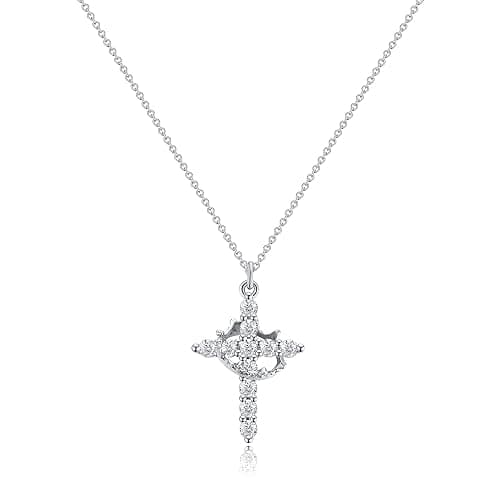 Tewiky Christian Gift Stocking Stuffers Cross Necklace for women-Dainty 14k Gold Plated/Silver Plated Pendant Necklaces Simple Cute Tiny Necklace Jewelry for Women - Image 1