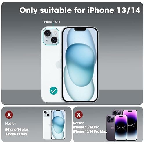 ORDA for iPhone 13 Case, for iPhone 14 Case Cute Wave Frame Curly Shape Shockproof Hard PC Phone Cover for Women and Girls Compatible with for 6.1 inchs White thumbnail 4
