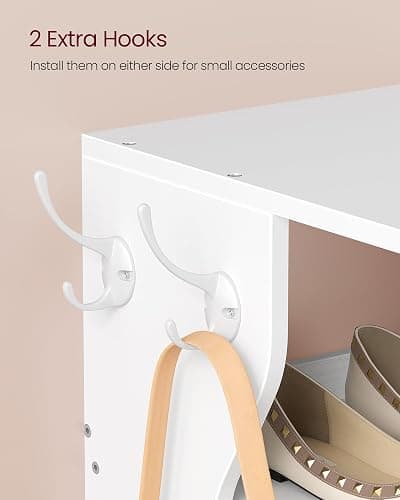 VASAGLE Slim Shoe Rack, Narrow Shoe Storage Organiser, 9-Tier Shoe Stand, for Small Spaces, Hallway, Cloakroom, Matte White LBS210WB01 thumbnail 6