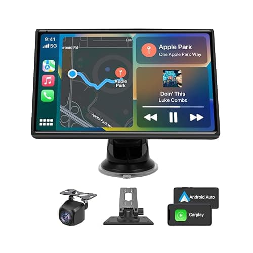 2026 Enhanced Carplay Screen for Car - 7" HD Portable Carplay & Android Auto with Bluetooth, HD Backup Camera, GPS Navigation, Siri, FM Radio, AUX, and Mirror Link – Compatible with All Vehicles - Image 1