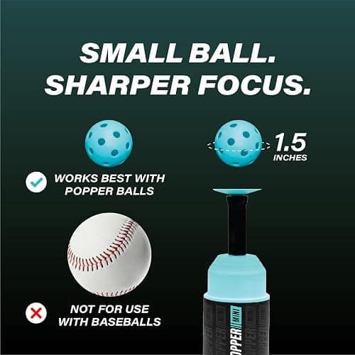Bandit Sports Mini Tee Popper and Mini Popper Ball Pack Bundle, 24 Pack of Balls, Baseball Training Equiptment thumbnail 6