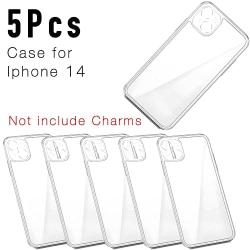 stino 5 Pack Phone Junk Case for iPhone 13 14 15 16, DIY Decorative Clear Crystal Transparent Cases for Custom Design (for Phone 14) thumbnail 2