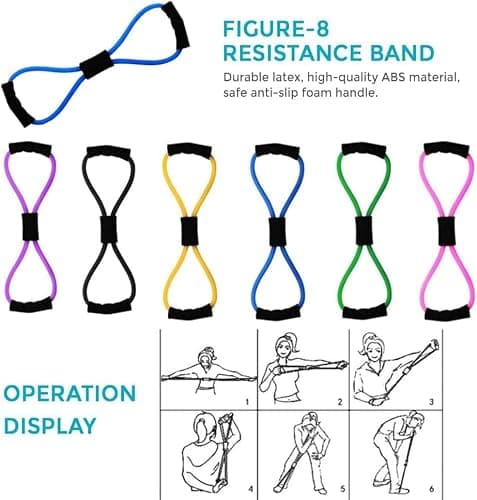 HoldOneLight Essential Pilates Workout Kit for Women – Includes Pilates Ring, 25cm Yoga Ball, Booty Bands & Figure-8 Resistance Band – Complete Home Pilates Equipment Set for Fitness Exercises thumbnail 4
