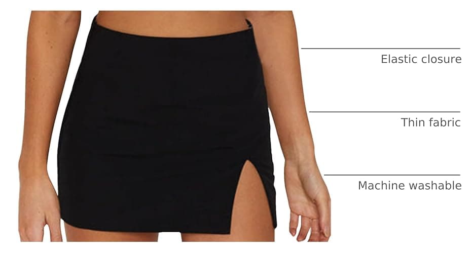 EG CHRIS G Red Mini Skirt Women's High Waisted Stretch Fitted Bodycon Skirt with Slit thumbnail 4