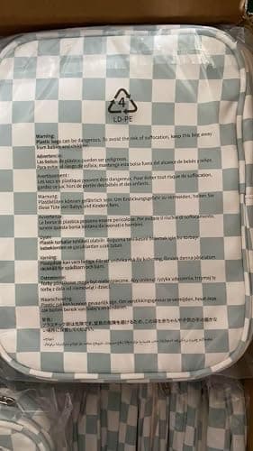 Narwey Checkered Hanging Travel Toiletry Bag for Women Wash Bag Cosmetics Makeup Bag Organizer for Travel Size Accessories(Checkerboard Mint Green (Medium)) thumbnail 11